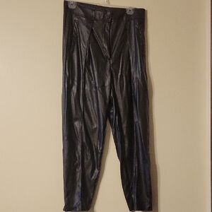 Shinestar Black Faux Leather Pants